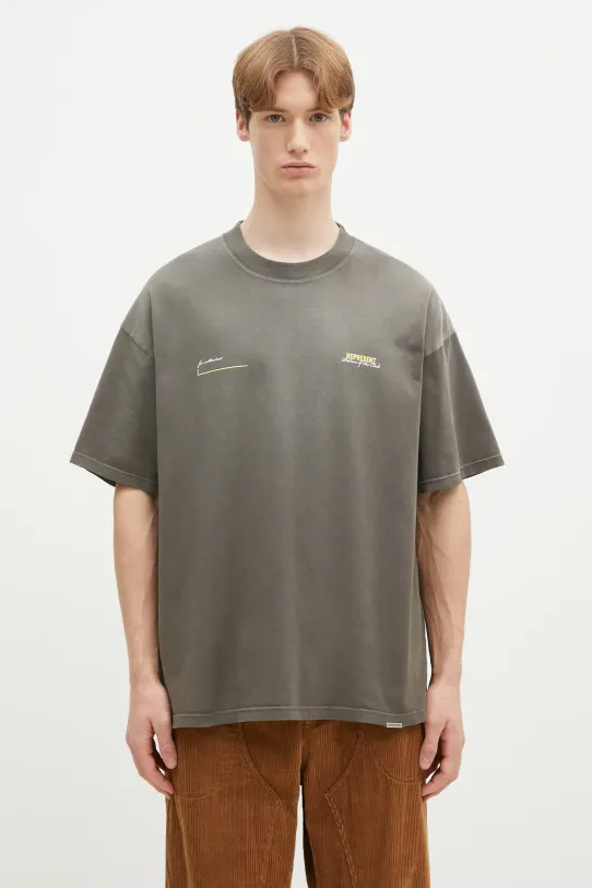 Βαμβακερό μπλουζάκι Represent Patron Of The Club χαλαρό πράσινο MLM4274.16