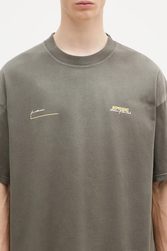 Βαμβακερό μπλουζάκι Represent Patron Of The Club πράσινο MLM4274.16