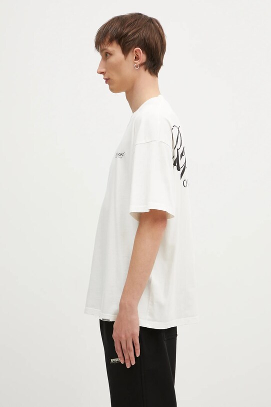 Βαμβακερό μπλουζάκι Represent Represent Owners Club Script OCM41201.072 λευκό SS25