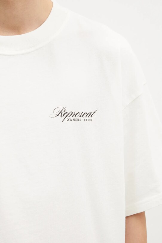 Βαμβακερό μπλουζάκι Represent Represent Owners Club Script λευκό OCM41201.072