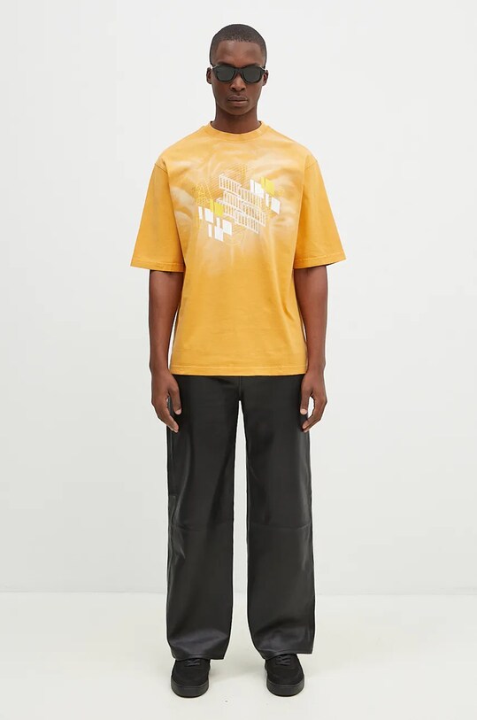 A-COLD-WALL* tricou din bumbac Schematic ACWMTS198 galben