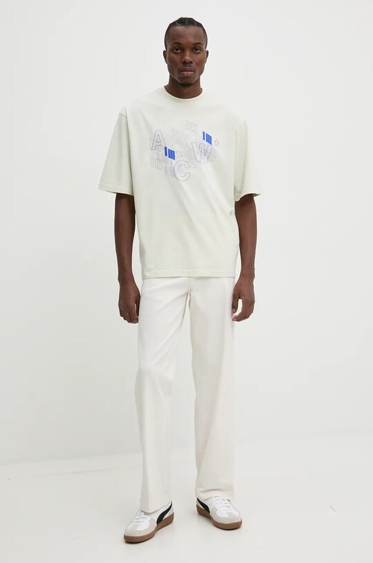 Хлопковая футболка A-COLD-WALL* Schematic ACWMTS198 бежевый AW24