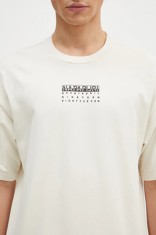 Napapijri tricou din bumbac S-Premium Ss bej NP0A4I6QN1J1