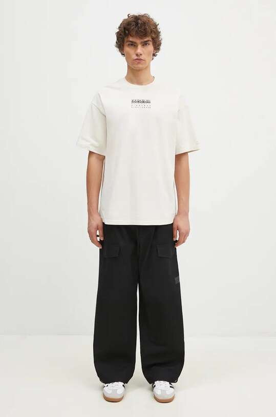 Napapijri tricou din bumbac S-Premium Ss NP0A4I6QN1J1 bej