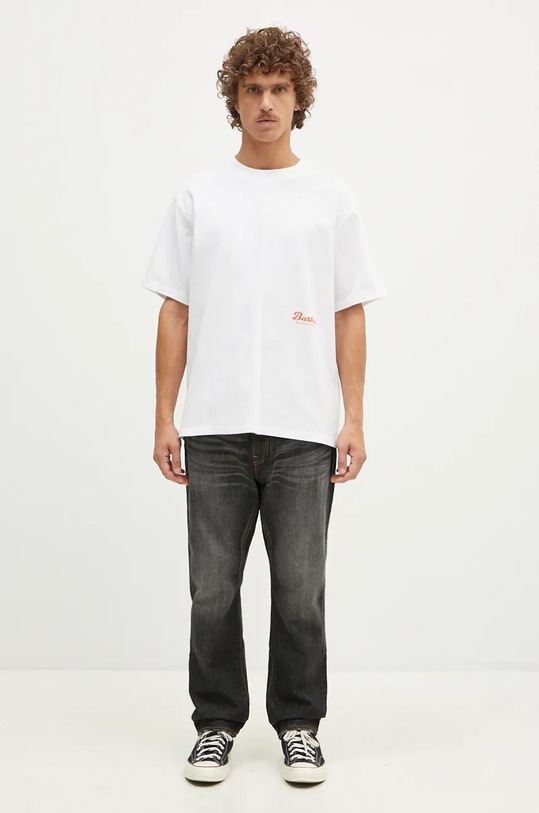 Bavlnené tričko Barbour Bayard OS Graphic MTS1337 biela