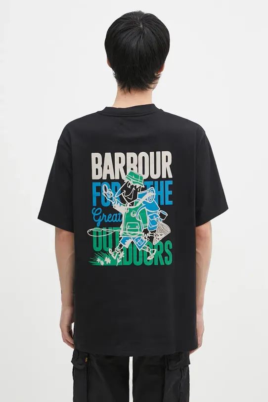 Barbour t-shirt in cotone Leonard OS Graphic rilassato nero MTS1353