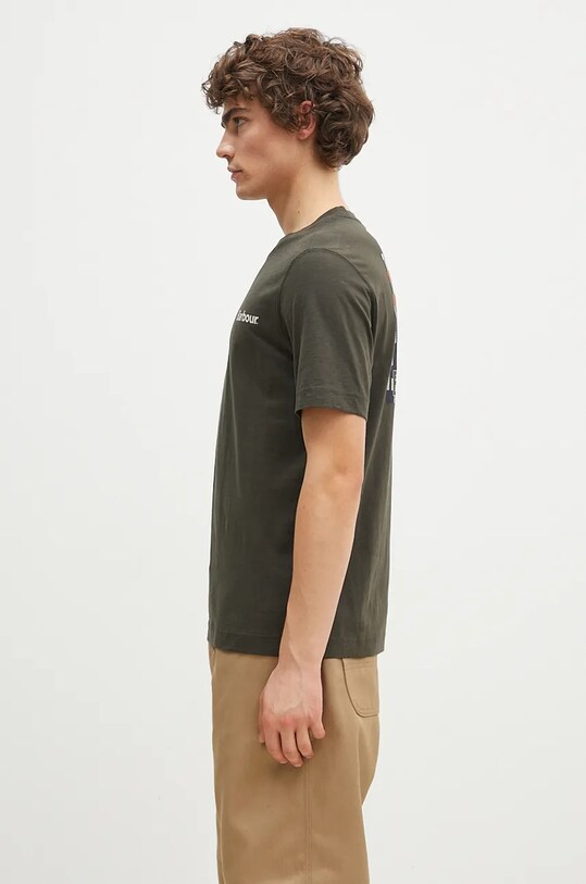 Bavlněné tričko Barbour Pitbright Relaxed MTS1351 zelená AW24