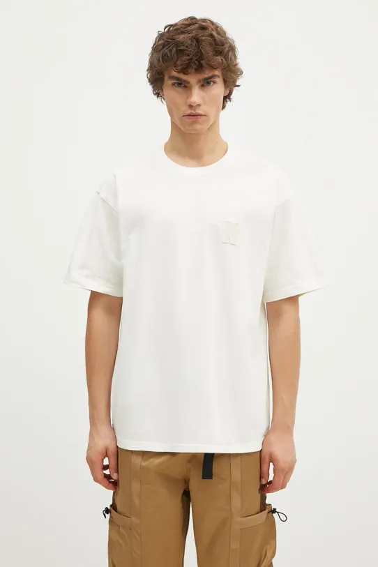 Norse Projects t-shirt bawełniany Simon Loose Organic Heavy Jersey N Patch bawełna beżowy N01.0667.0957