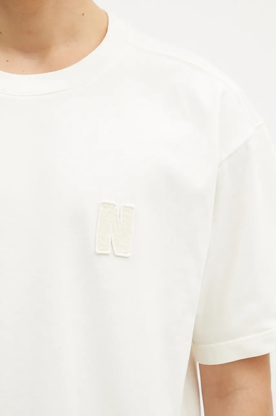 Norse Projects t-shirt bawełniany Simon Loose Organic Heavy Jersey N Patch beżowy N01.0667.0957