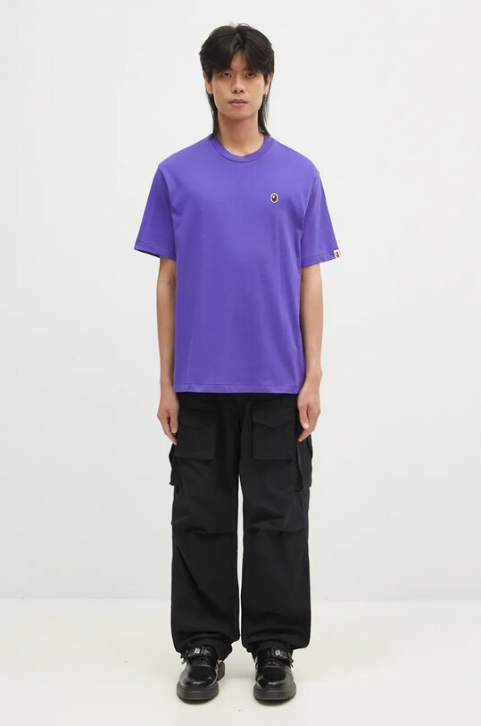 Bavlněné tričko A Bathing Ape ONE POINT RELAXED FIT TEE 1K80110345