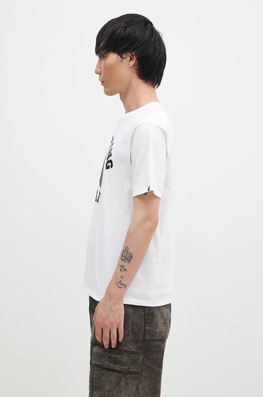 A Bathing Ape cotton t-shirt COLLEGE TEE 1K80110001 white AW24