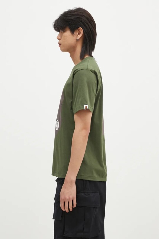 Хлопковая футболка A Bathing Ape BIG APE HEAD TEE зелёный 1K80110002