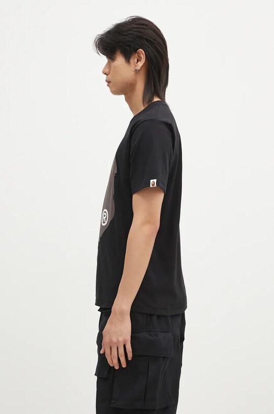 Βαμβακερό μπλουζάκι A Bathing Ape BIG APE HEAD TEE 1K80110002 μαύρο AW24