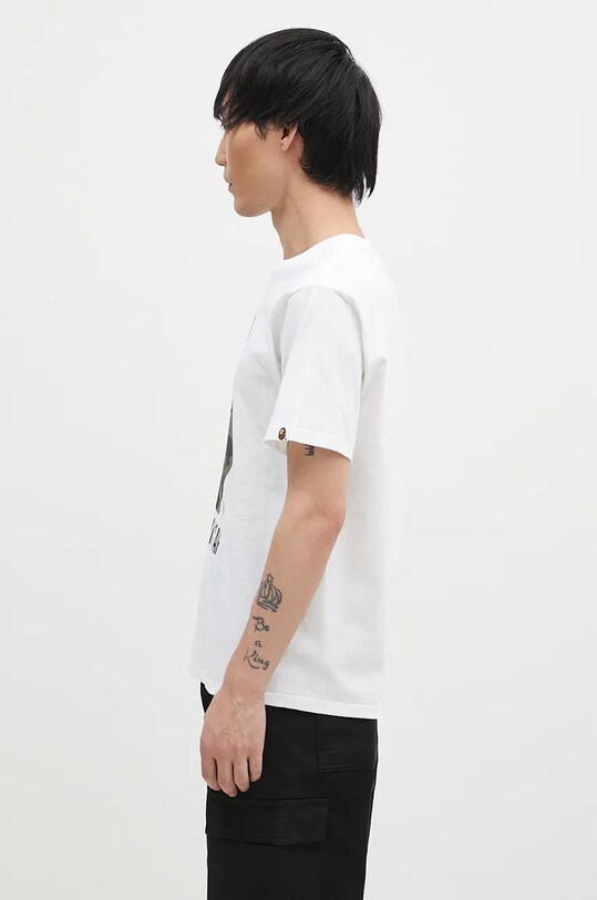 Βαμβακερό μπλουζάκι A Bathing Ape 1ST CAMO BY BATHING APE TEE 1K80110012 λευκό AW24