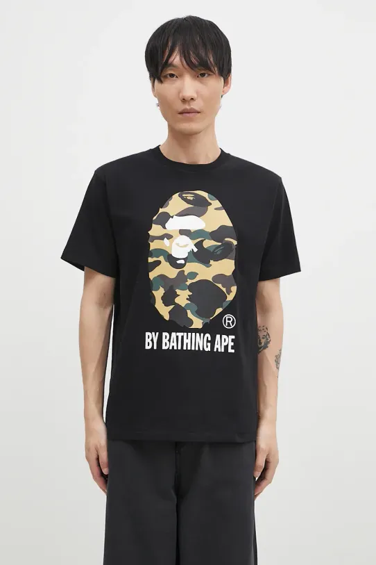 A Bathing Ape cotton t-shirt 1ST CAMO BY BATHING APE TEE cotton black 1K80110012