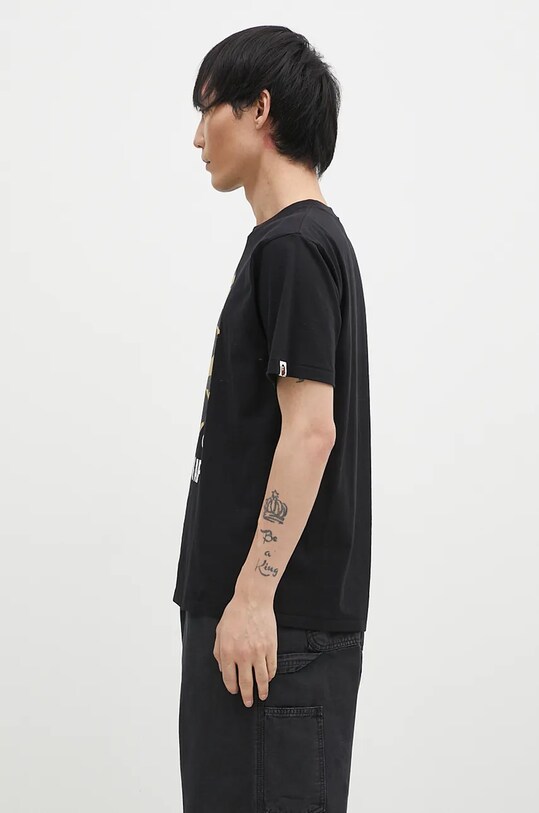 Βαμβακερό μπλουζάκι A Bathing Ape 1ST CAMO BY BATHING APE TEE 1K80110012 μαύρο AW24