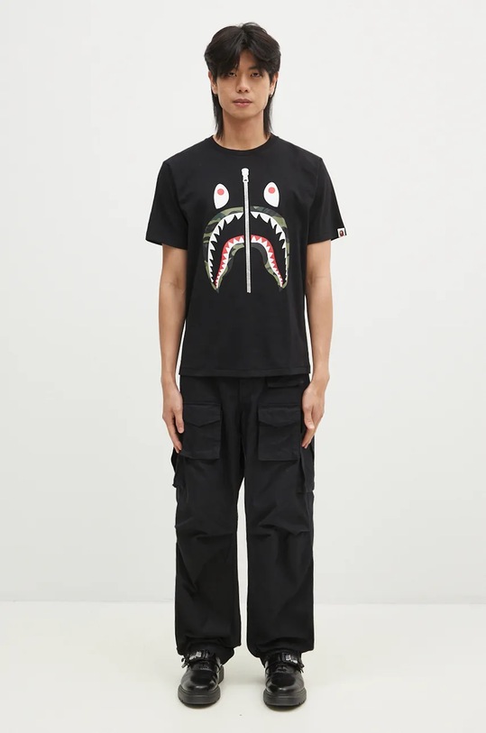 A Bathing Ape cotton t-shirt 1ST CAMO SHARK TEE 1K80110013 black