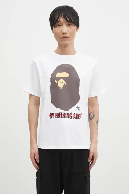 A Bathing Ape cotton t-shirt KATAKANA BY BATHING APE TEE cotton white 1K80110026