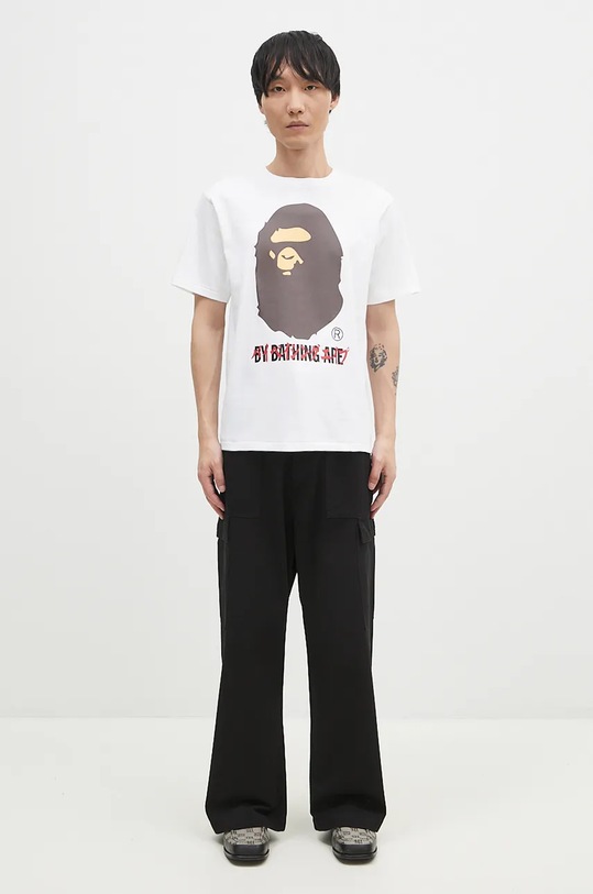 A Bathing Ape cotton t-shirt KATAKANA BY BATHING APE TEE 1K80110026 white