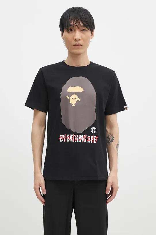 A Bathing Ape tricou din bumbac KATAKANA BY BATHING APE TEE print negru 1K80110026