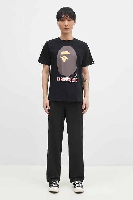 A Bathing Ape tricou din bumbac KATAKANA BY BATHING APE TEE 1K80110026 negru