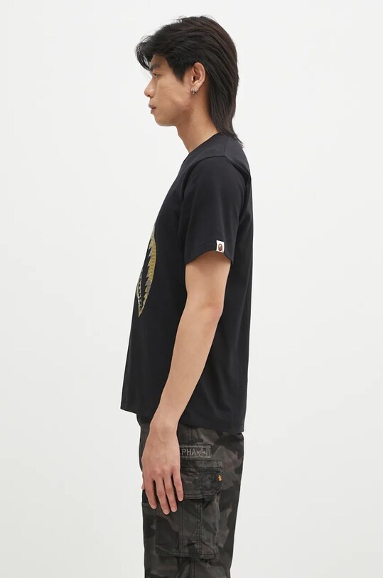 Βαμβακερό μπλουζάκι A Bathing Ape BITMAP SHARK TEE 1K80110040 μαύρο AW24