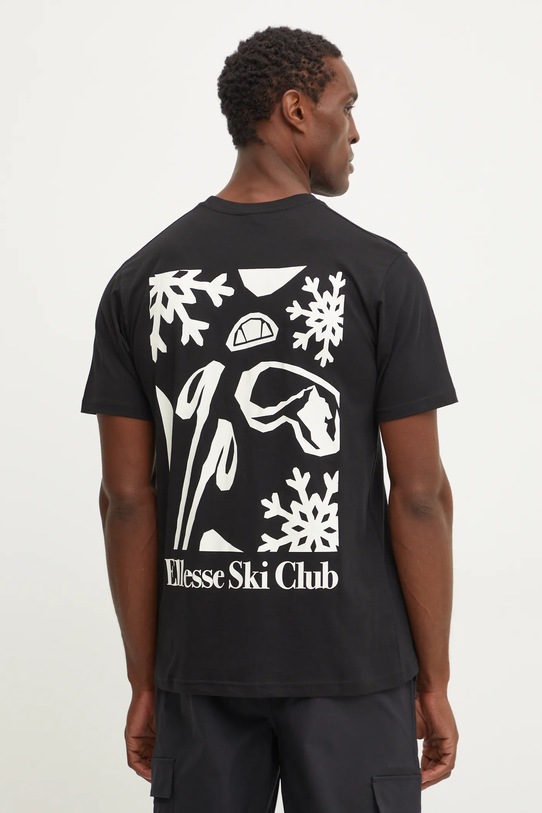 Bavlněné tričko Ellesse SKISETTA potisk černá SHX20961