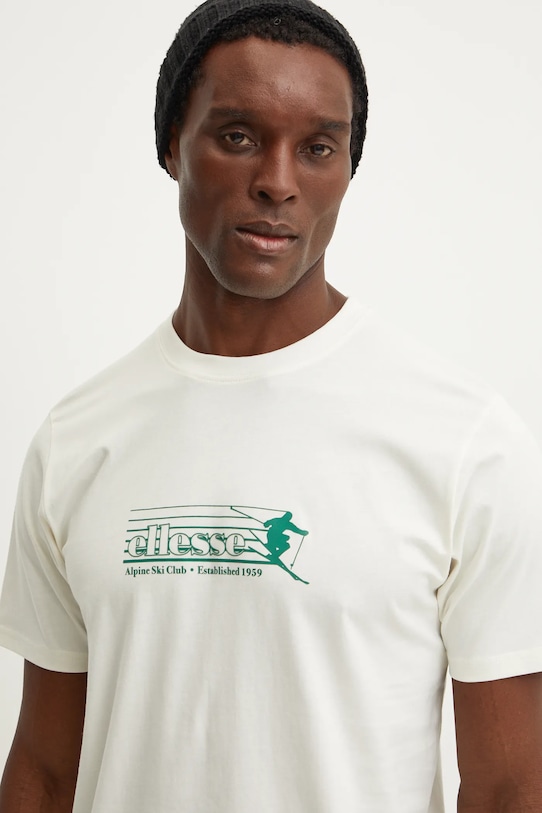 Βαμβακερό μπλουζάκι Ellesse WINTEROS μπεζ SHX20962