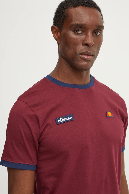 Bavlněné tričko Ellesse FERDORINI burgundské SHR12637