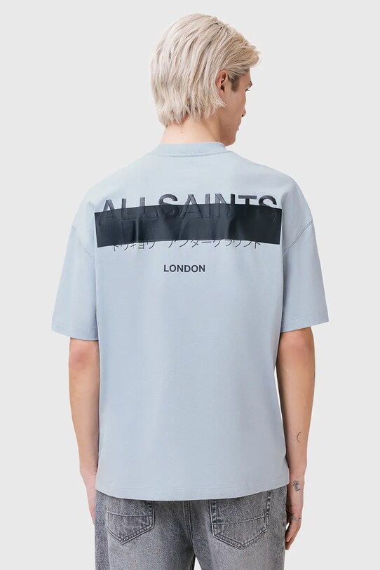 AllSaints t-shirt bawełniany REDACT SS CREW niebieski M002PC