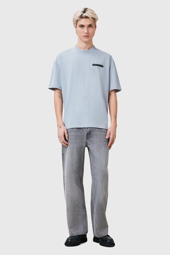 Bavlněné tričko AllSaints REDACT SS CREW M002PC modrá