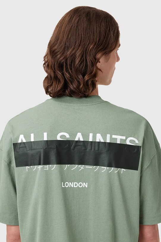Odzież AllSaints t-shirt bawełniany REDACT SS CREW M002PC zielony