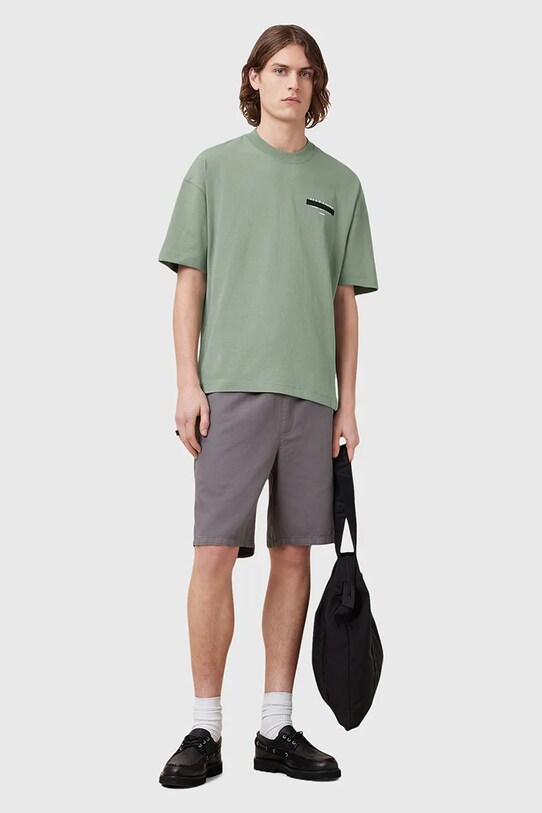 AllSaints t-shirt bawełniany REDACT SS CREW M002PC zielony