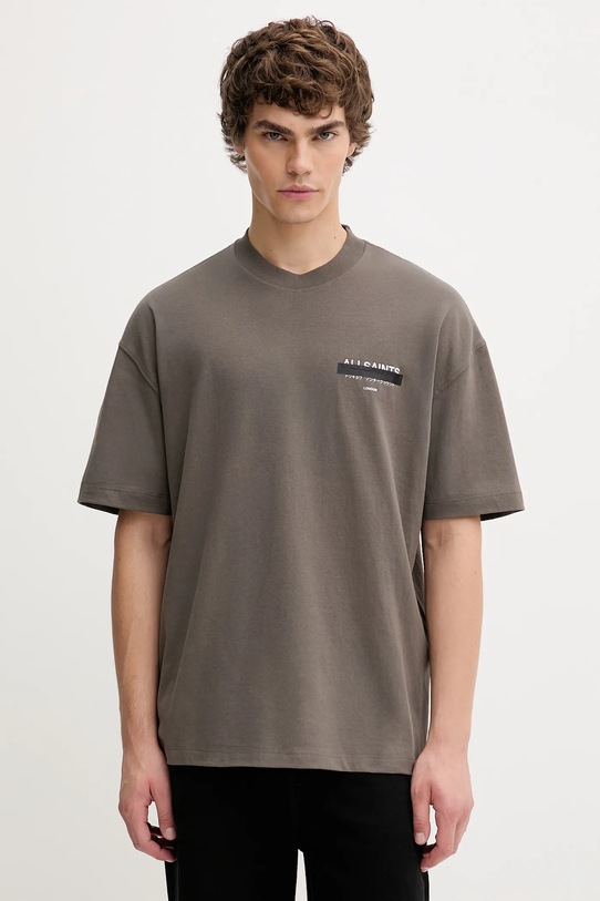Памучна тениска AllSaints REDACT SS CREW свободна зелен M002PC