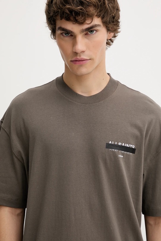 Памучна тениска AllSaints REDACT SS CREW зелен M002PC