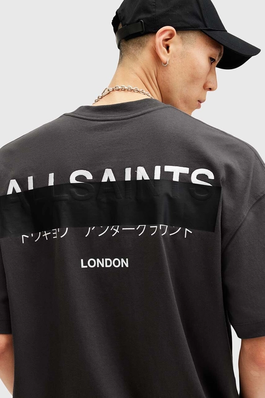 Одежда Хлопковая футболка AllSaints REDACT SS CREW M002PC чёрный