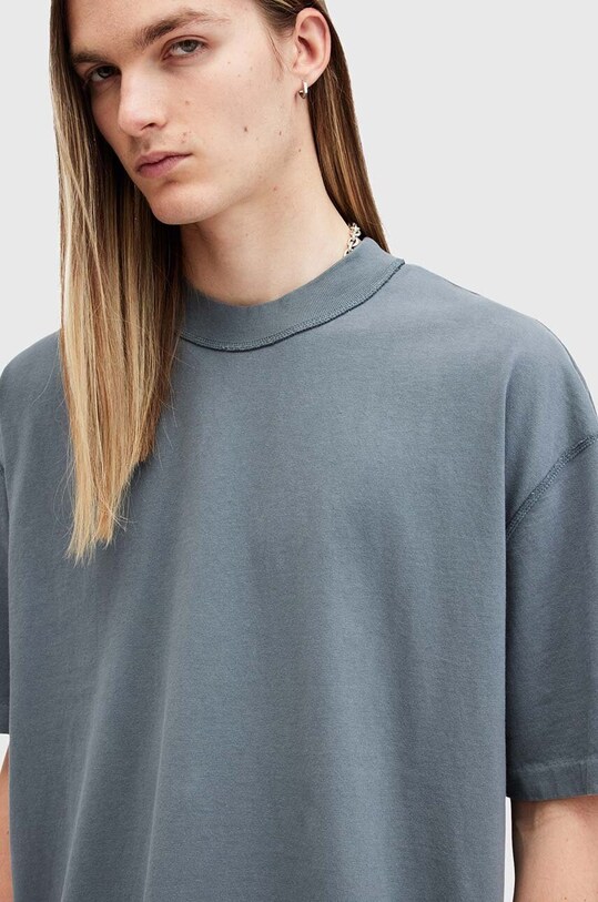 Хлопковая футболка AllSaints ISAC SS CREW M024JB голубой AW24