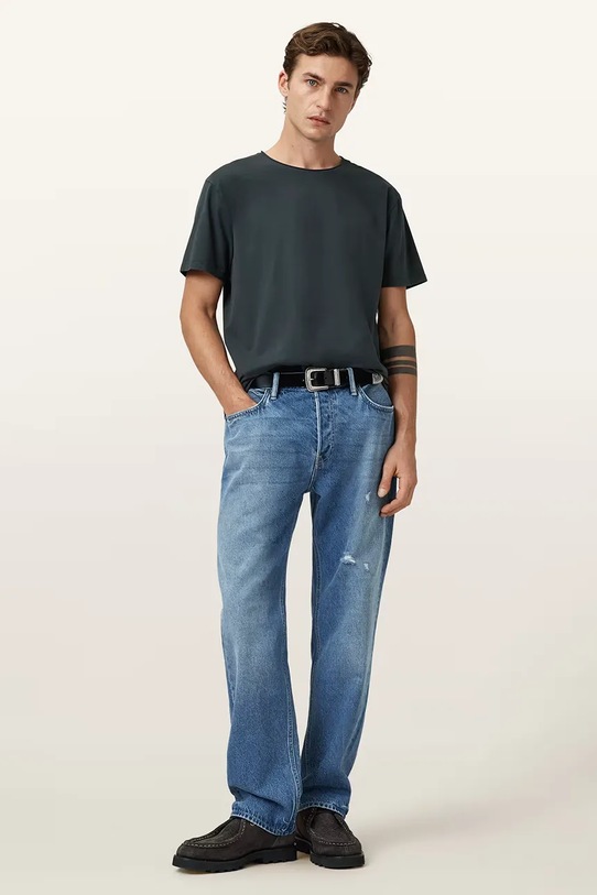 Odjeća Pamučna majica AllSaints BODEGA SS CREW M026JB siva