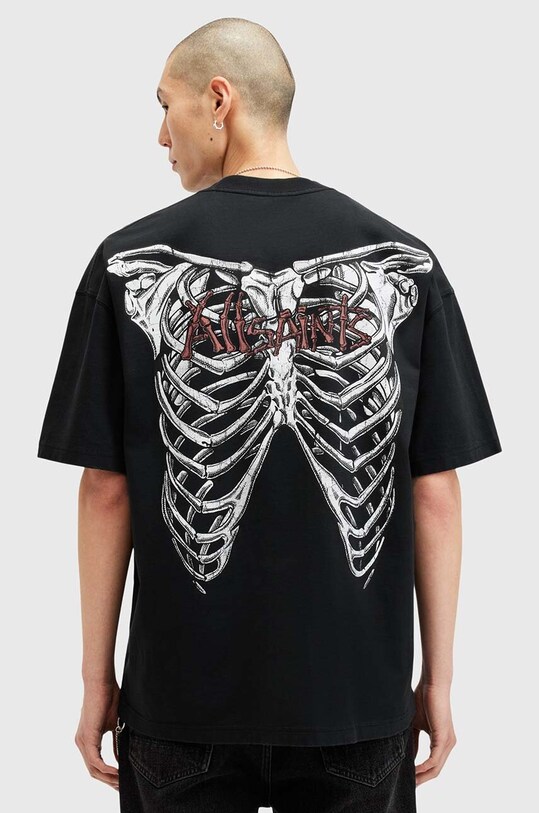 AllSaints tricou din bumbac STERNUM SS CREW M040PB negru AW24