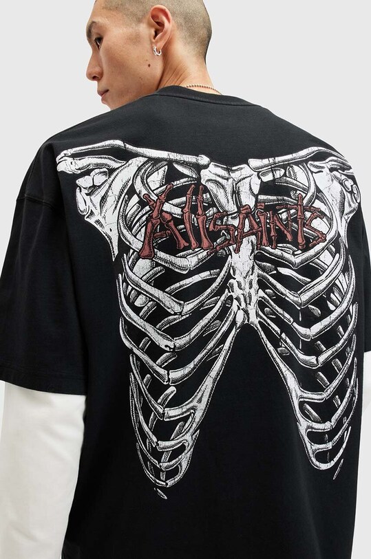 Одежда Хлопковая футболка AllSaints STERNUM SS CREW M040PB чёрный