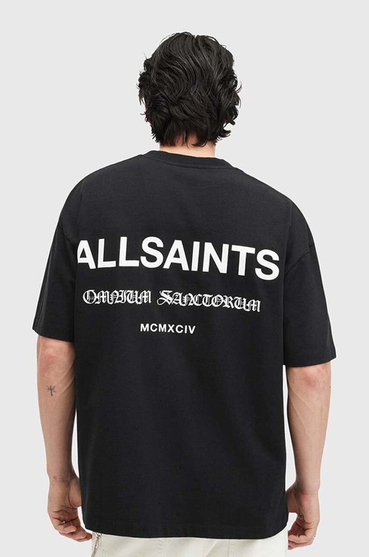 AllSaints t-shirt bawełniany SANCTUM SS CREW M068PB czarny SS25