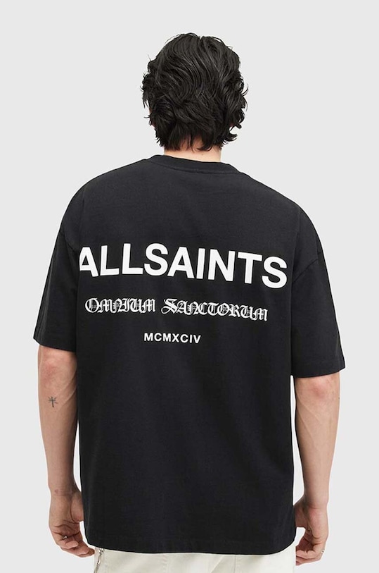 AllSaints t-shirt in cotone SANCTUM SS CREW M068PB nero SS25