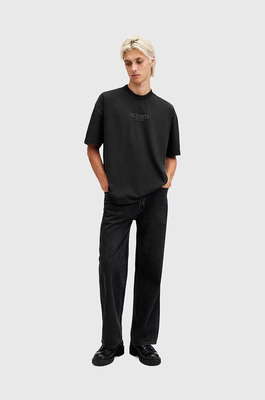 AllSaints tricou din bumbac BONES SS CREW negru M073PB