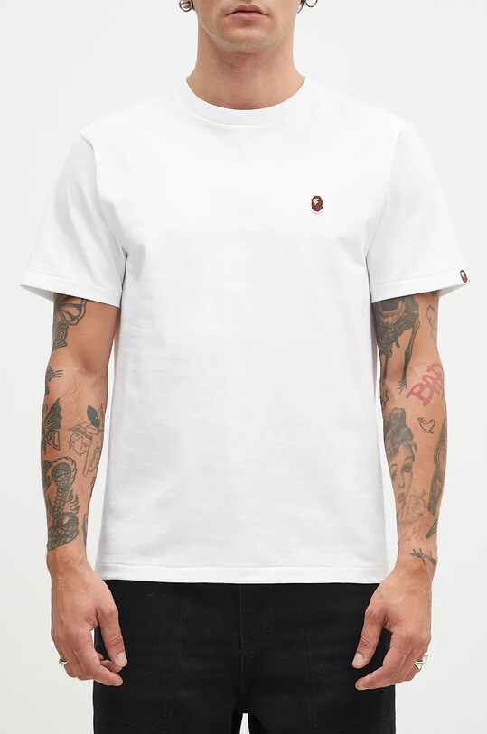 Ρούχα Βαμβακερό μπλουζάκι A Bathing Ape One Point 1K80110004 λευκό