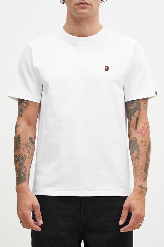 Oblečenie Bavlnené tričko A Bathing Ape One Point 1K80110004 biela