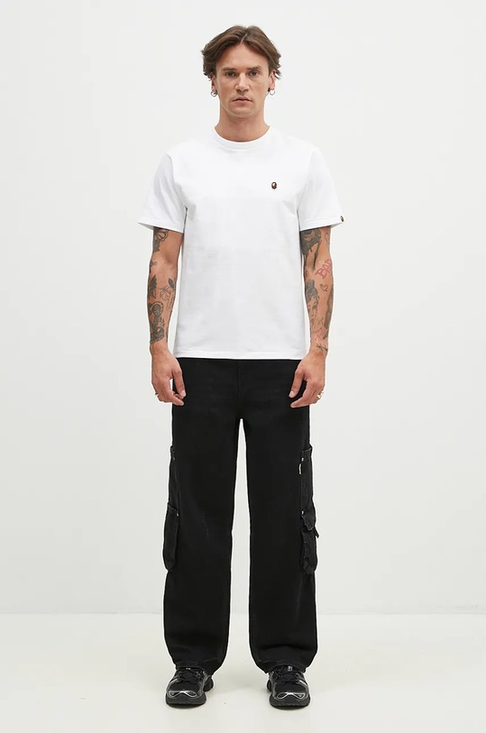Bavlnené tričko A Bathing Ape One Point 1K80110004 biela