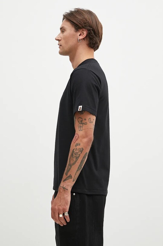 Bavlněné tričko A Bathing Ape One Point 1K80110004 černá AW24