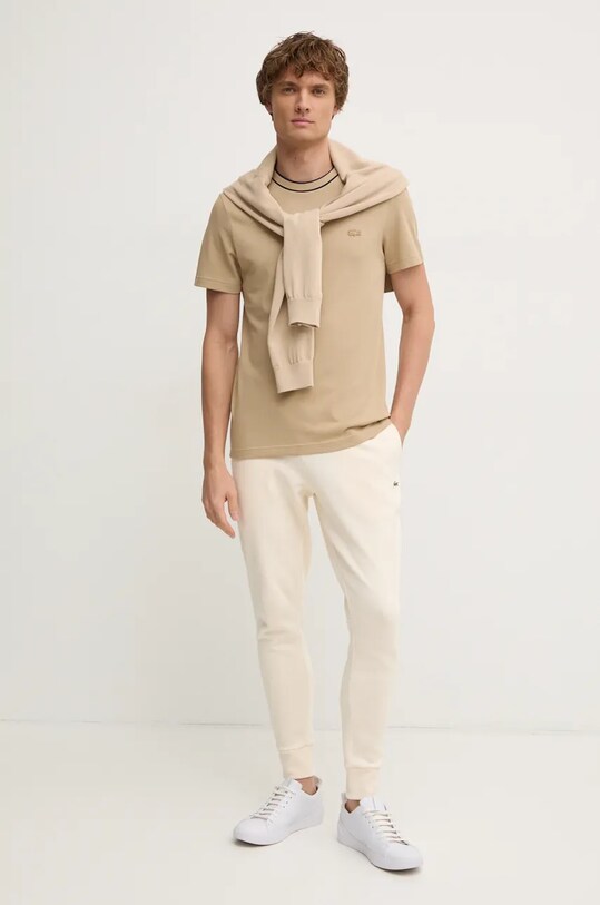 Lacoste t-shirt TH8174 brązowy AW24