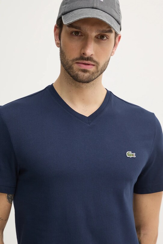 Бавовняна футболка Lacoste темно-синій TH5077