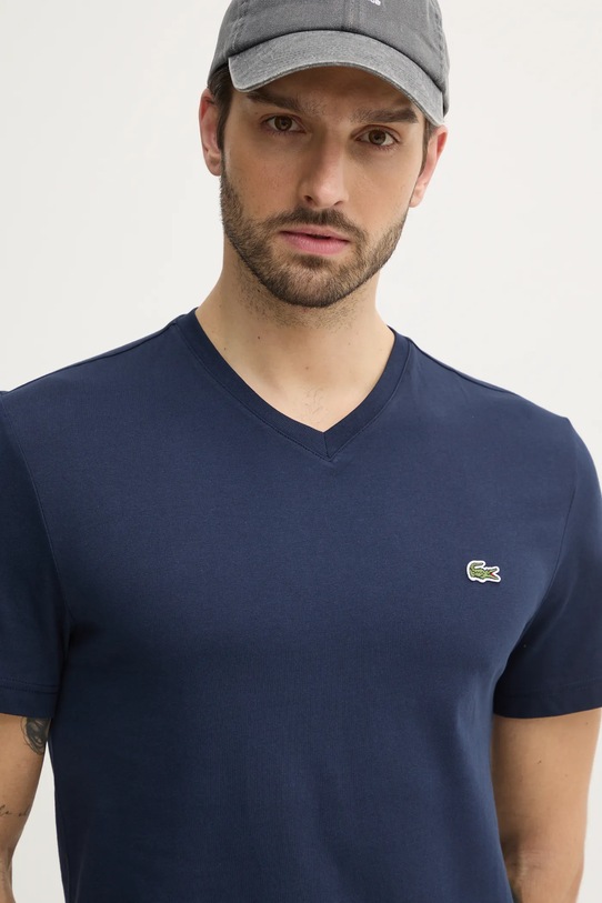 Памучна тениска Lacoste тъмносин TH5077